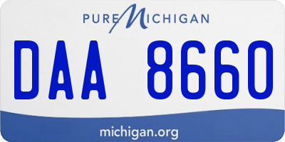 MI license plate DAA8660