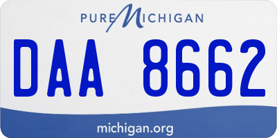 MI license plate DAA8662