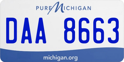 MI license plate DAA8663