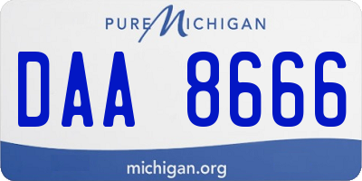 MI license plate DAA8666