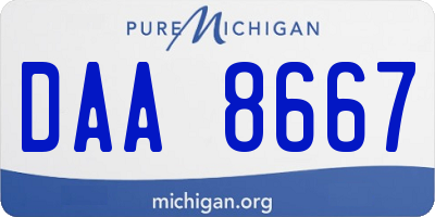 MI license plate DAA8667
