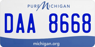 MI license plate DAA8668