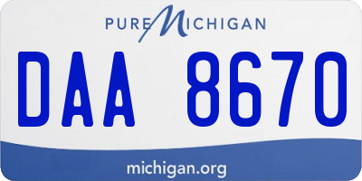 MI license plate DAA8670