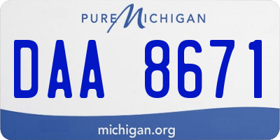 MI license plate DAA8671