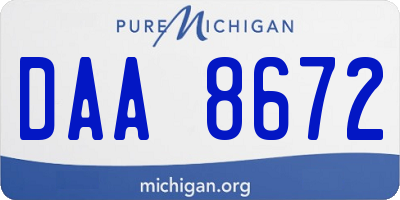 MI license plate DAA8672