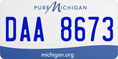 MI license plate DAA8673