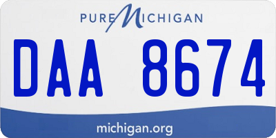 MI license plate DAA8674