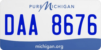 MI license plate DAA8676