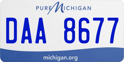 MI license plate DAA8677