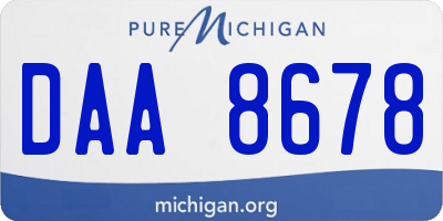 MI license plate DAA8678