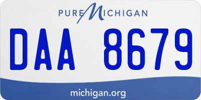 MI license plate DAA8679