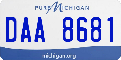 MI license plate DAA8681