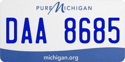 MI license plate DAA8685