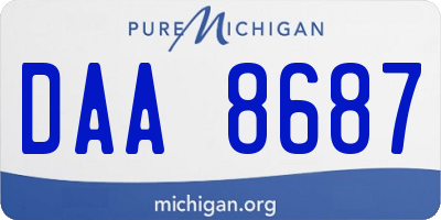 MI license plate DAA8687