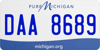 MI license plate DAA8689