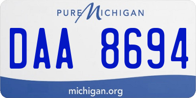 MI license plate DAA8694