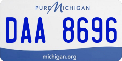 MI license plate DAA8696