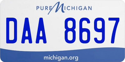 MI license plate DAA8697