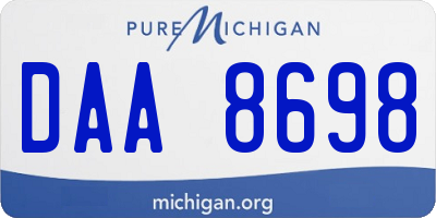 MI license plate DAA8698