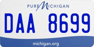 MI license plate DAA8699