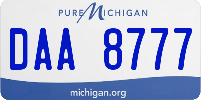 MI license plate DAA8777