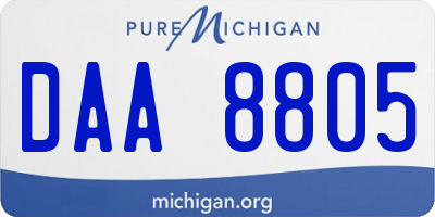 MI license plate DAA8805