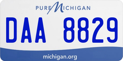 MI license plate DAA8829
