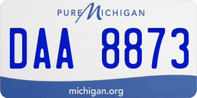 MI license plate DAA8873