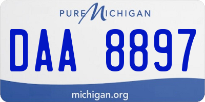 MI license plate DAA8897