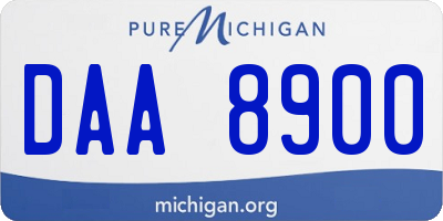 MI license plate DAA8900