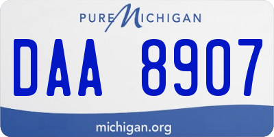 MI license plate DAA8907