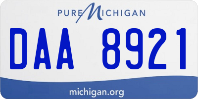 MI license plate DAA8921