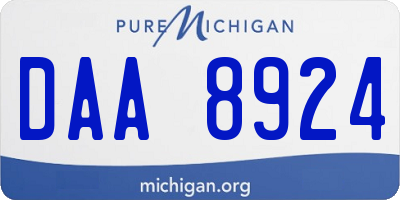 MI license plate DAA8924