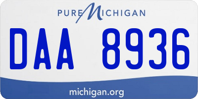 MI license plate DAA8936