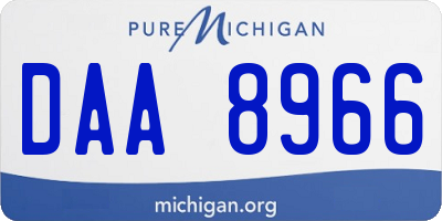 MI license plate DAA8966