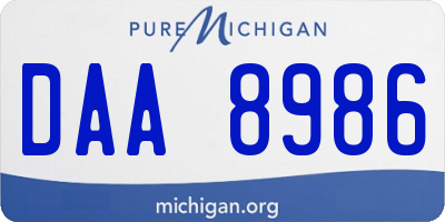 MI license plate DAA8986