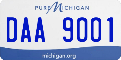 MI license plate DAA9001