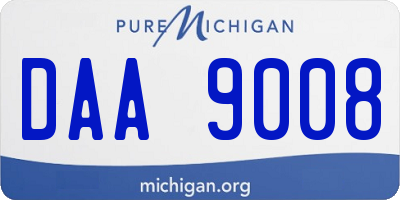 MI license plate DAA9008