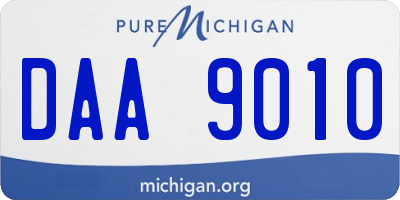 MI license plate DAA9010