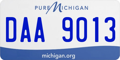 MI license plate DAA9013