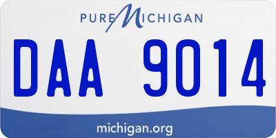 MI license plate DAA9014