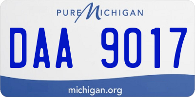 MI license plate DAA9017