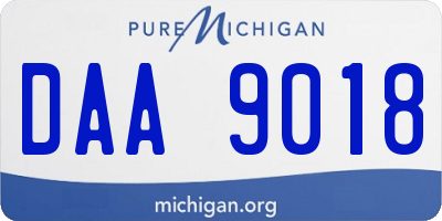 MI license plate DAA9018