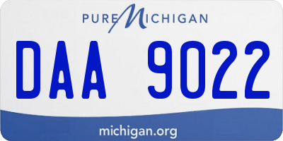 MI license plate DAA9022