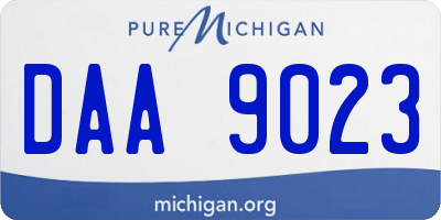 MI license plate DAA9023