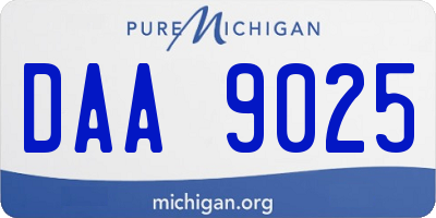 MI license plate DAA9025