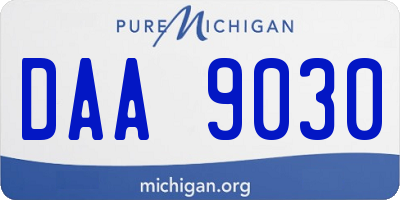 MI license plate DAA9030