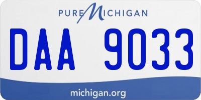 MI license plate DAA9033