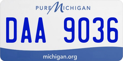 MI license plate DAA9036