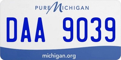 MI license plate DAA9039